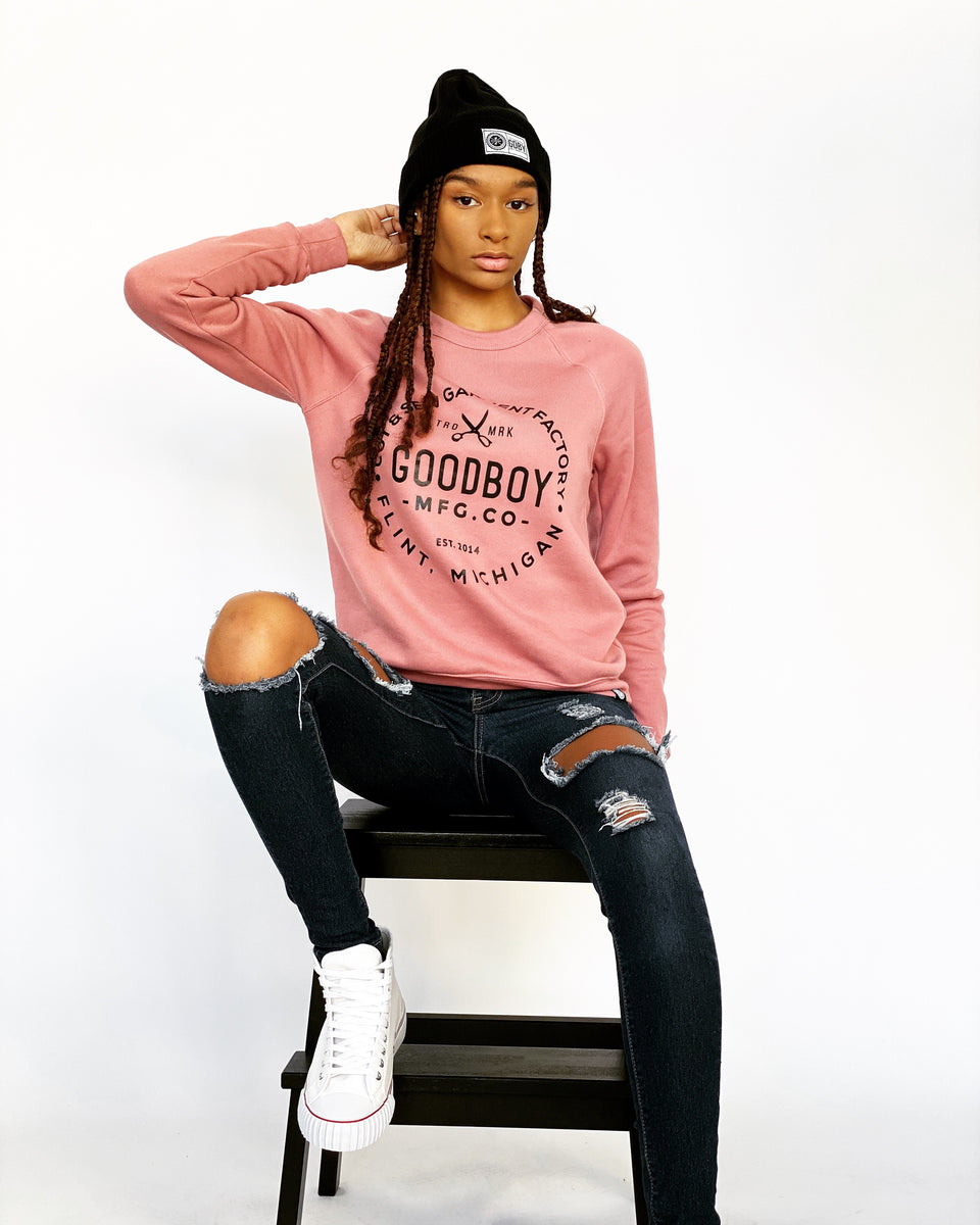 mauve crew neck sweatshirt