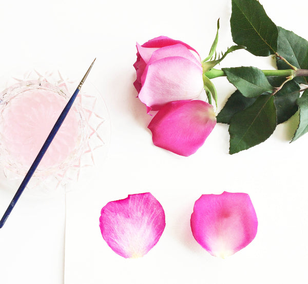 Painting a single rose petal, artist Mari Orr || www.mariorr.com