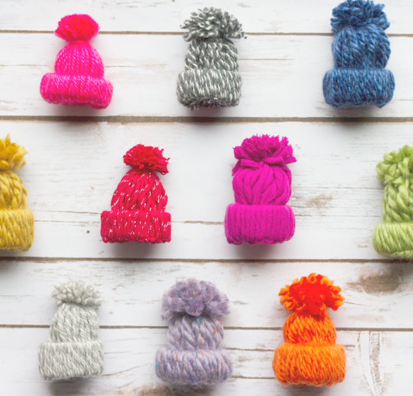 DIY Ornaments: Tiny Yarn Hats || Mari Orr Art #DIY #Christmas