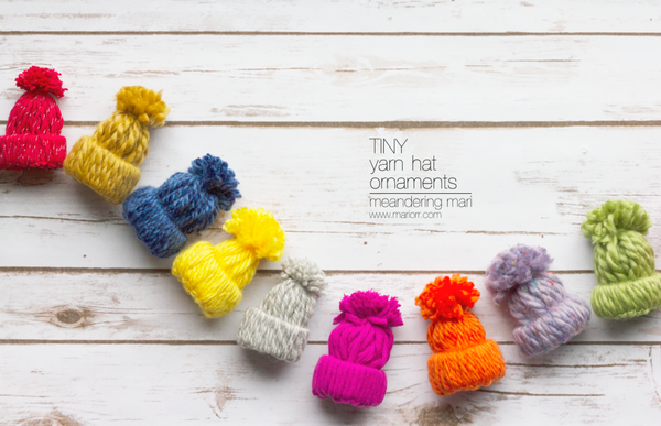 DIY Ornaments: Tiny Yarn Hats || Mari Orr Art #DIY #Christmas