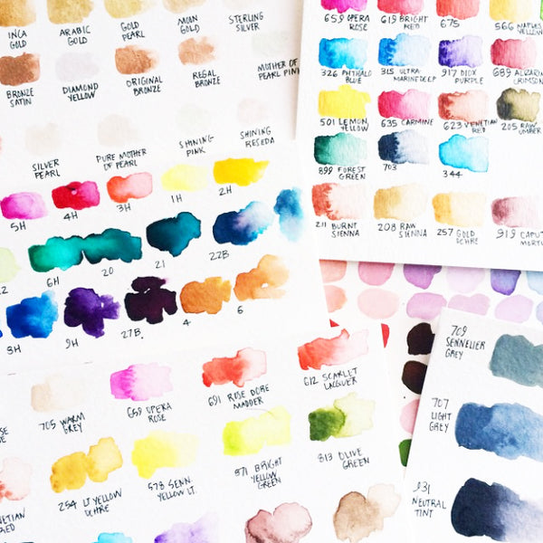 Make your own swatch cards to keep track of what paint colors you own. || My Favorite Watercolor Paints by Mari Orr, Artist.