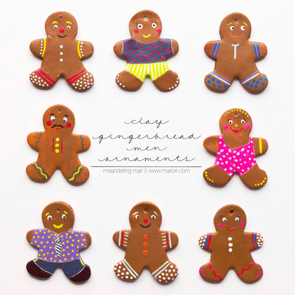 DIY Ornaments: Clay Gingerbread Men || Mari Orr Art #DIY #Christmas