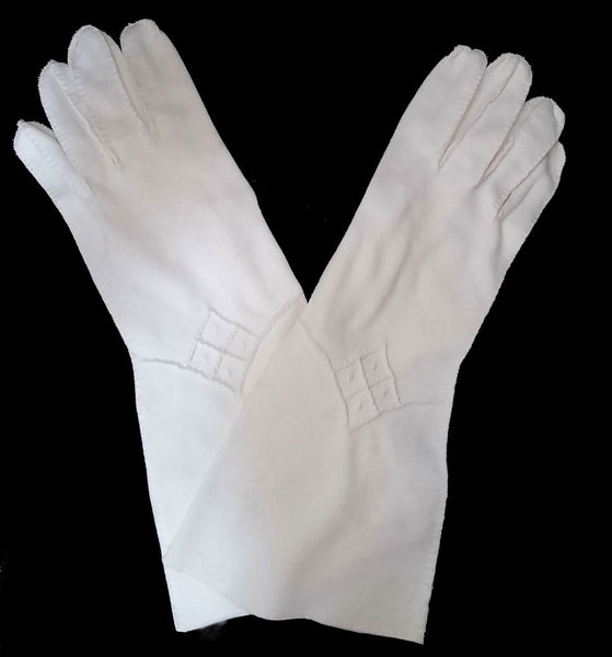 off white wedding gloves