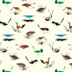 birch fabric charley harper western birds main 100% organic cotton