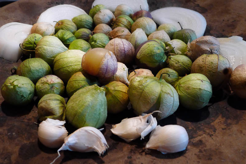 Tomatillos for Salsa Verde made in A Molcajete Recipe