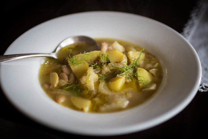 Fennel, Potato and White Bean Soup with Rancho Gordo heirloom beans