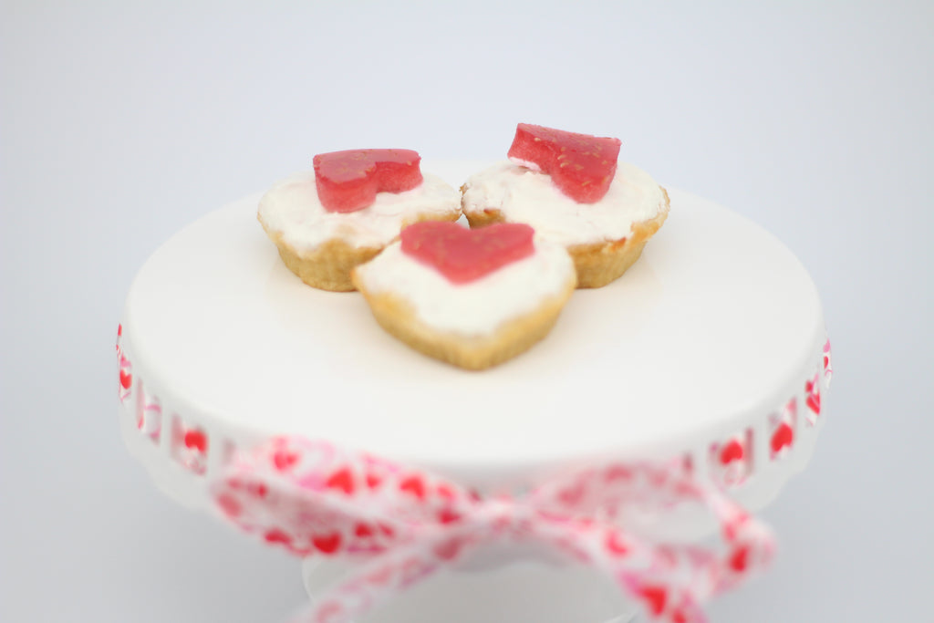 Heart Cupcake, apple and raspberry treat for dog