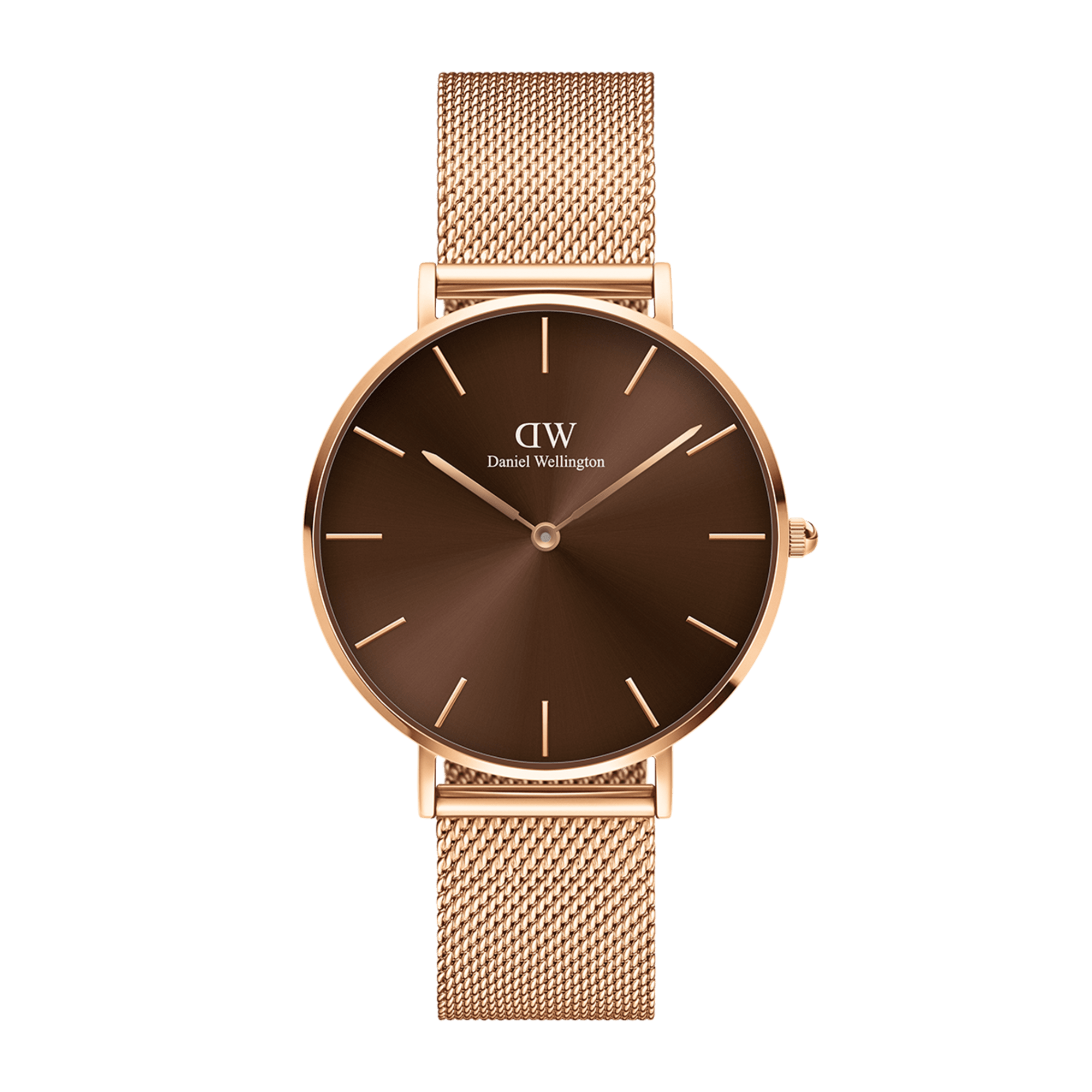 Petite - Rose gold watch with amber dial 28mm | DW – Daniel