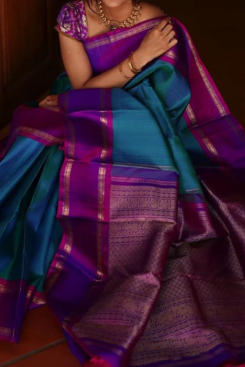 Ustana Pure South indian Silk saree with blouse set