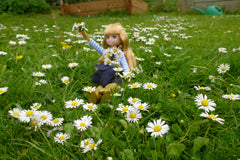 Lottie Doll enjoy in the flower garden