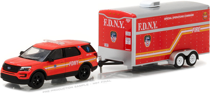 2016 Ford Explorer Official Fire Department City of New York (FDNY) with FDNY Special Operations Command Trailer