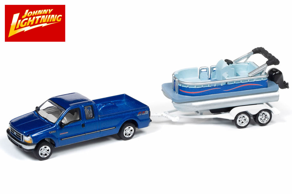 toy pontoon boat with trailer