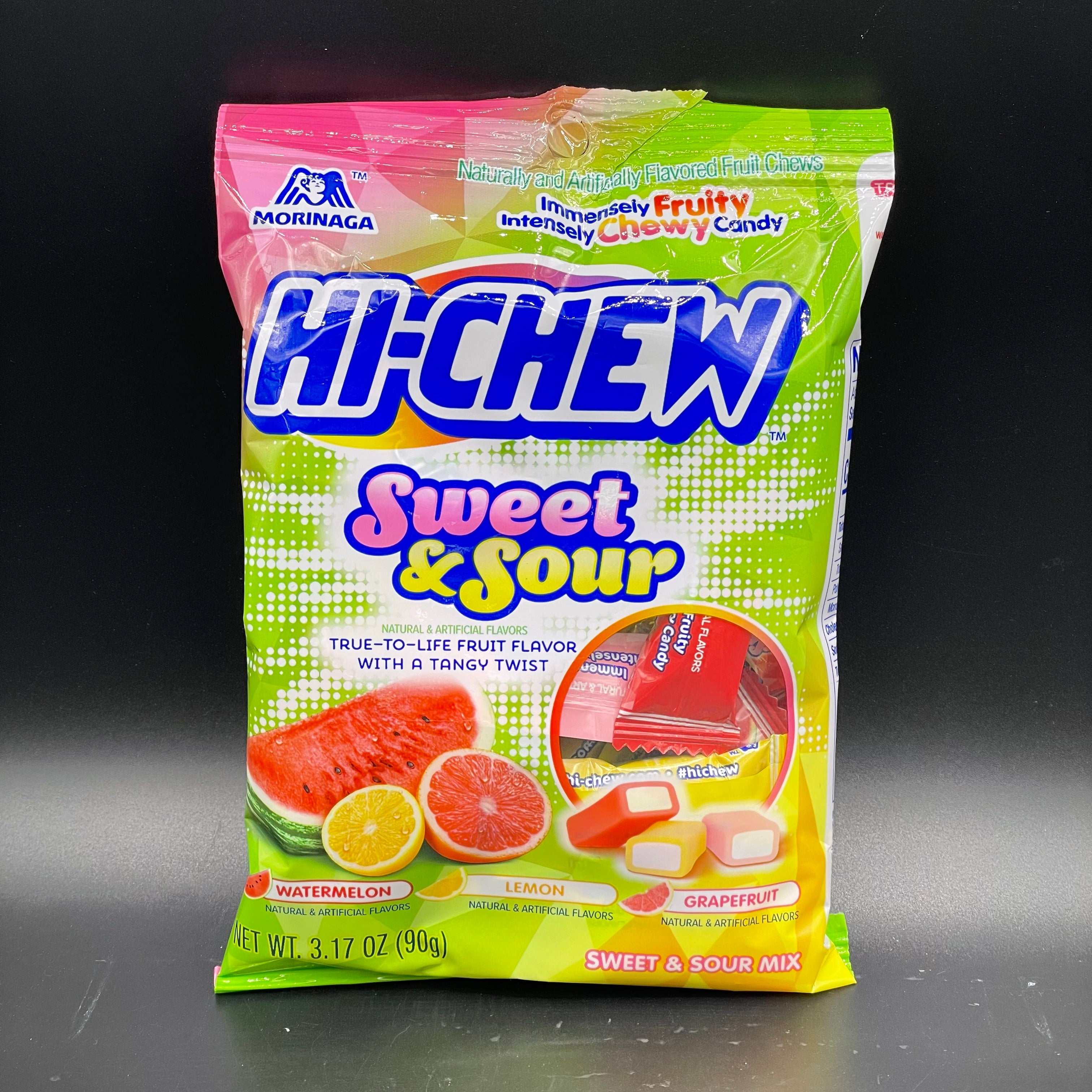 HiChew Sweet & Sour Chewy Candy, Watermelon, Lemon, & Grapefruit Flav