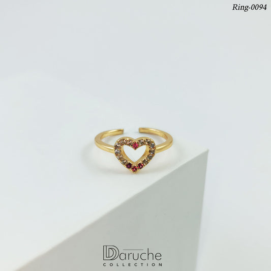 Gold Plated Cubic Zircon Stone Adjustable Finger Ring