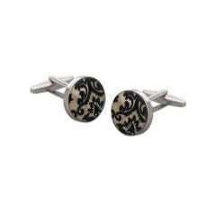 TRUE DECADENCE BLACK FLOCKED CUFFLINKS 