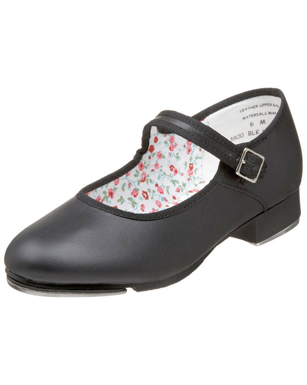 black buckle tap shoes