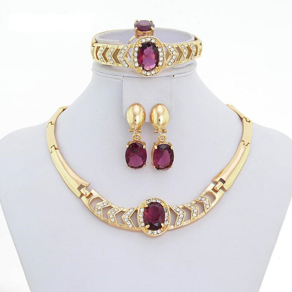 &quot;Elegant Series&quot; 18k Gold Plated Dubai Fashion Jewelry Set