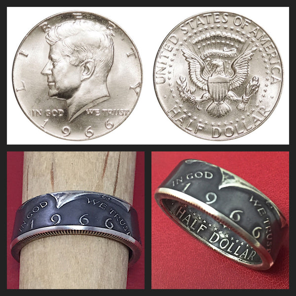 & Size 10-13 Read Silver JFK Kennedy Half Dollar Coin Rings 1965-1969 U Pick Yr 