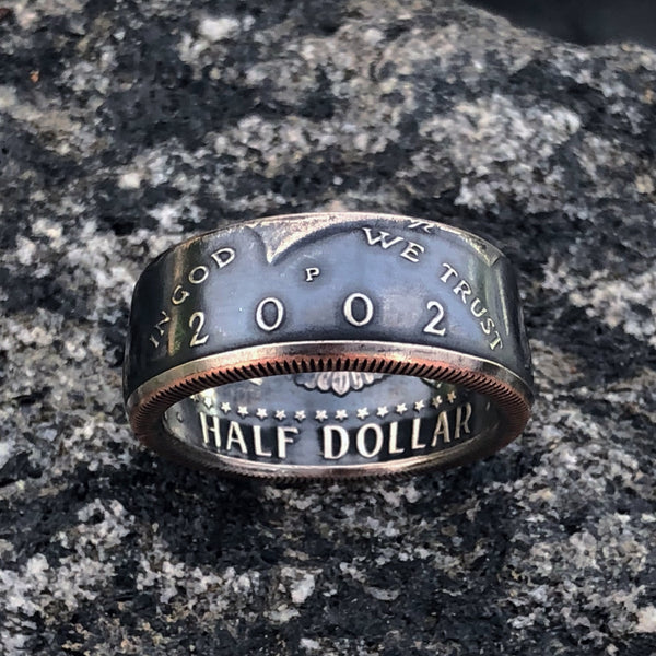 1995 Kennedy Half Dollars  size 10 1/2   coin ring  handmade 2 to choose from 