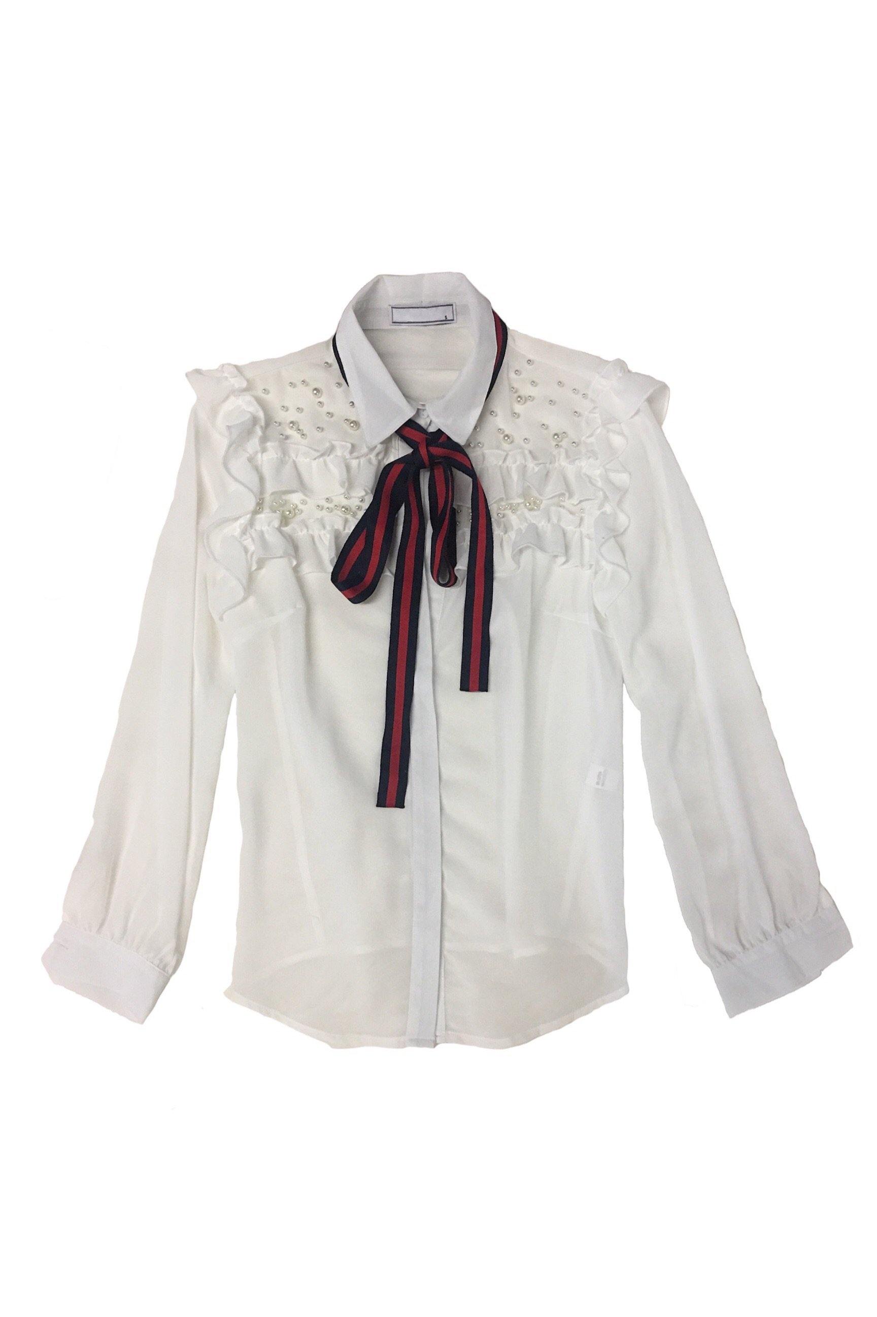 gucci inspired ruffle blouse