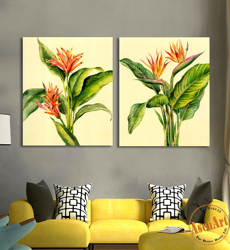 2 Piece Set Green Plants Painting For Living Room Home Decoration Wall Ellaseal
