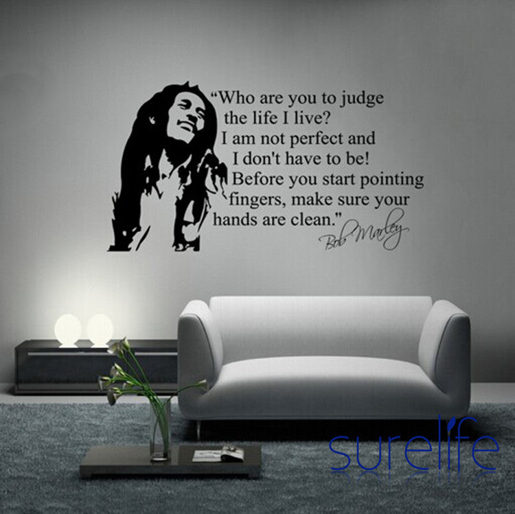 Wholesale Bob Marley Quotes Wall Sticker Vinyl Wall Decals Quotes Post Ellaseal