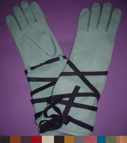 Lady's fashion peccary leather long gloves