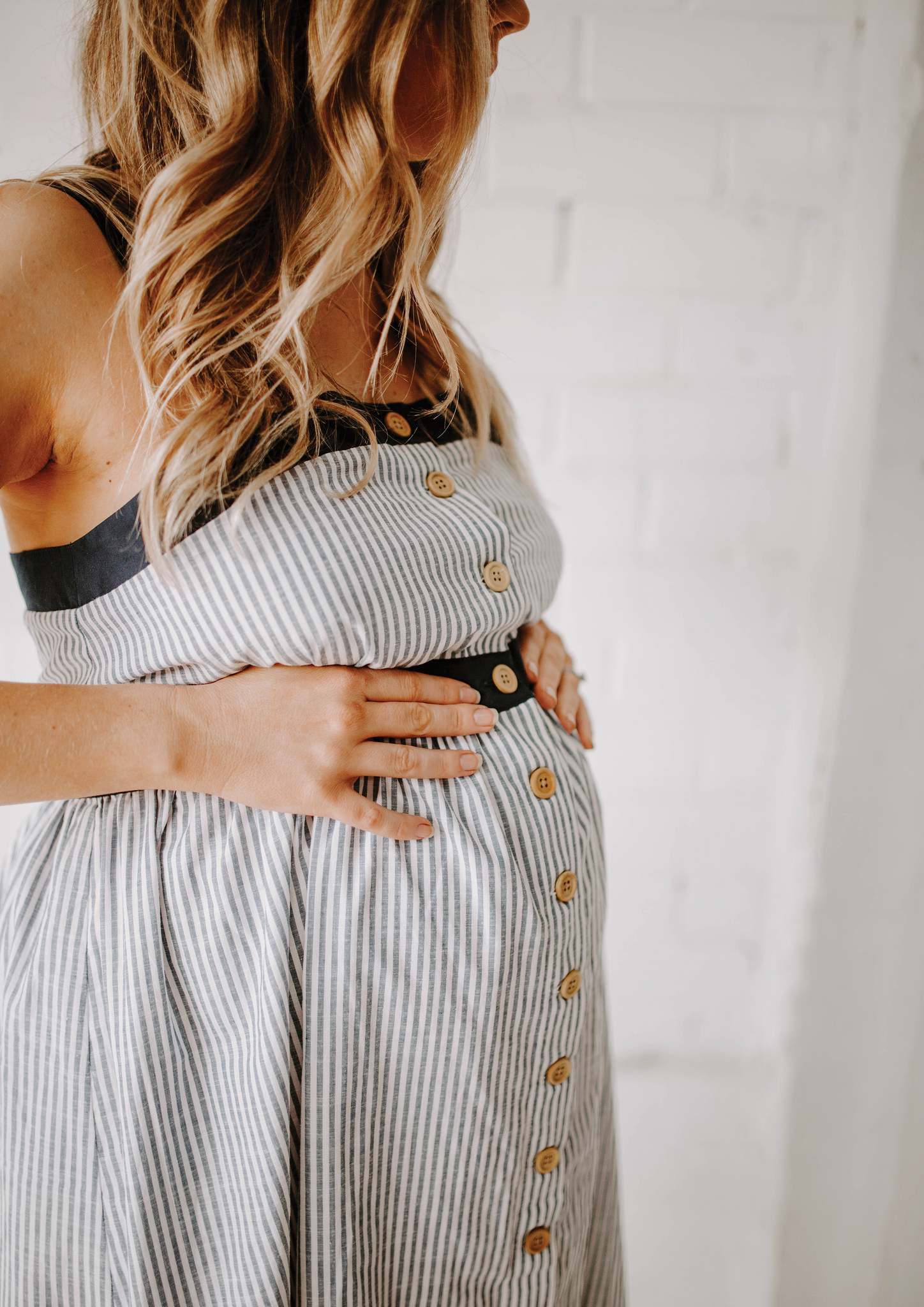 zoe dress navy stripe