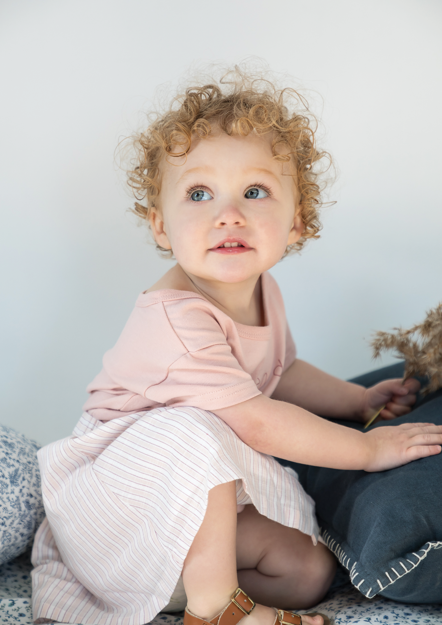 PINK STRIPE BUTTON THROUGH SKIRT