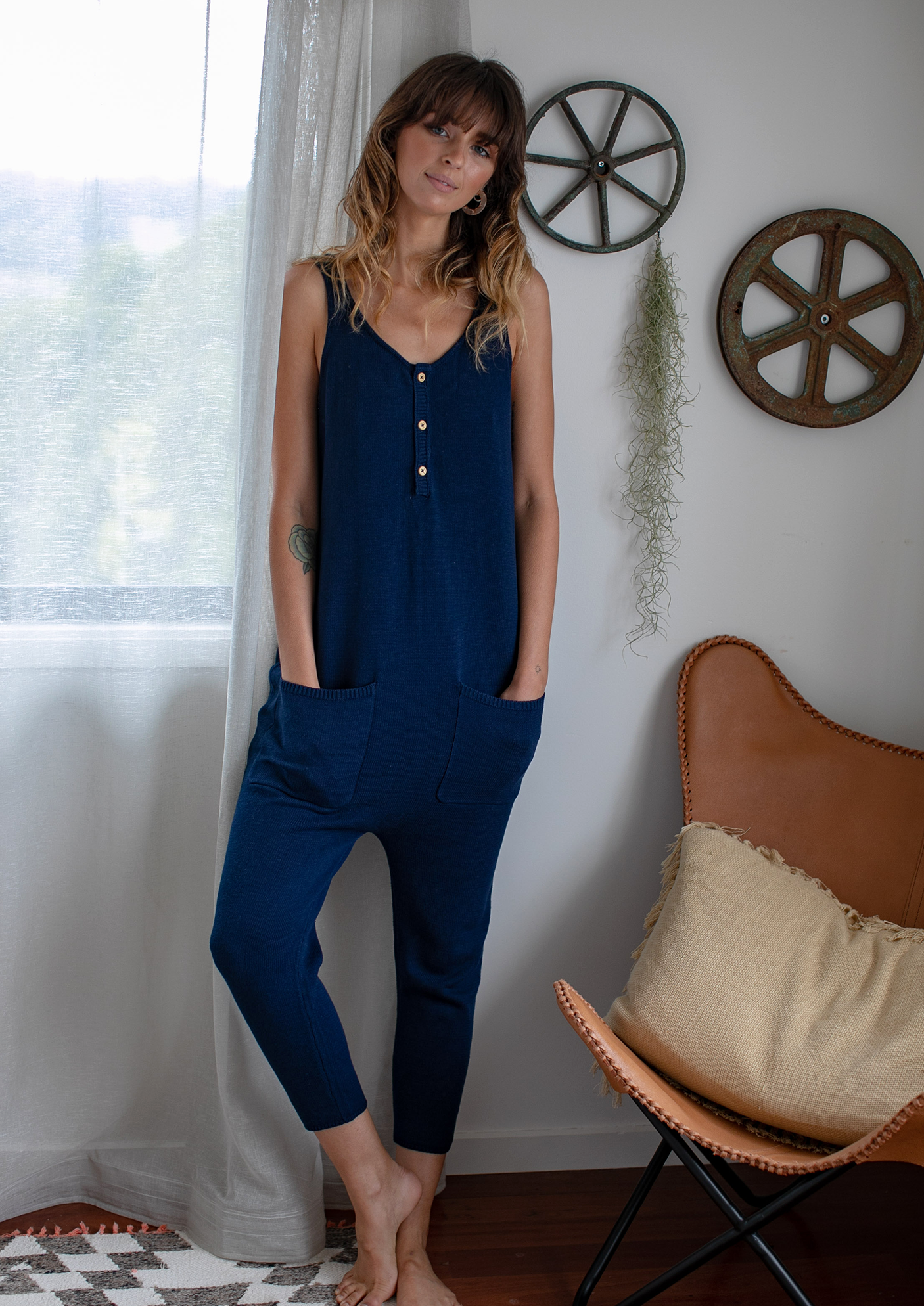 kimmy knit jumpsuit navy