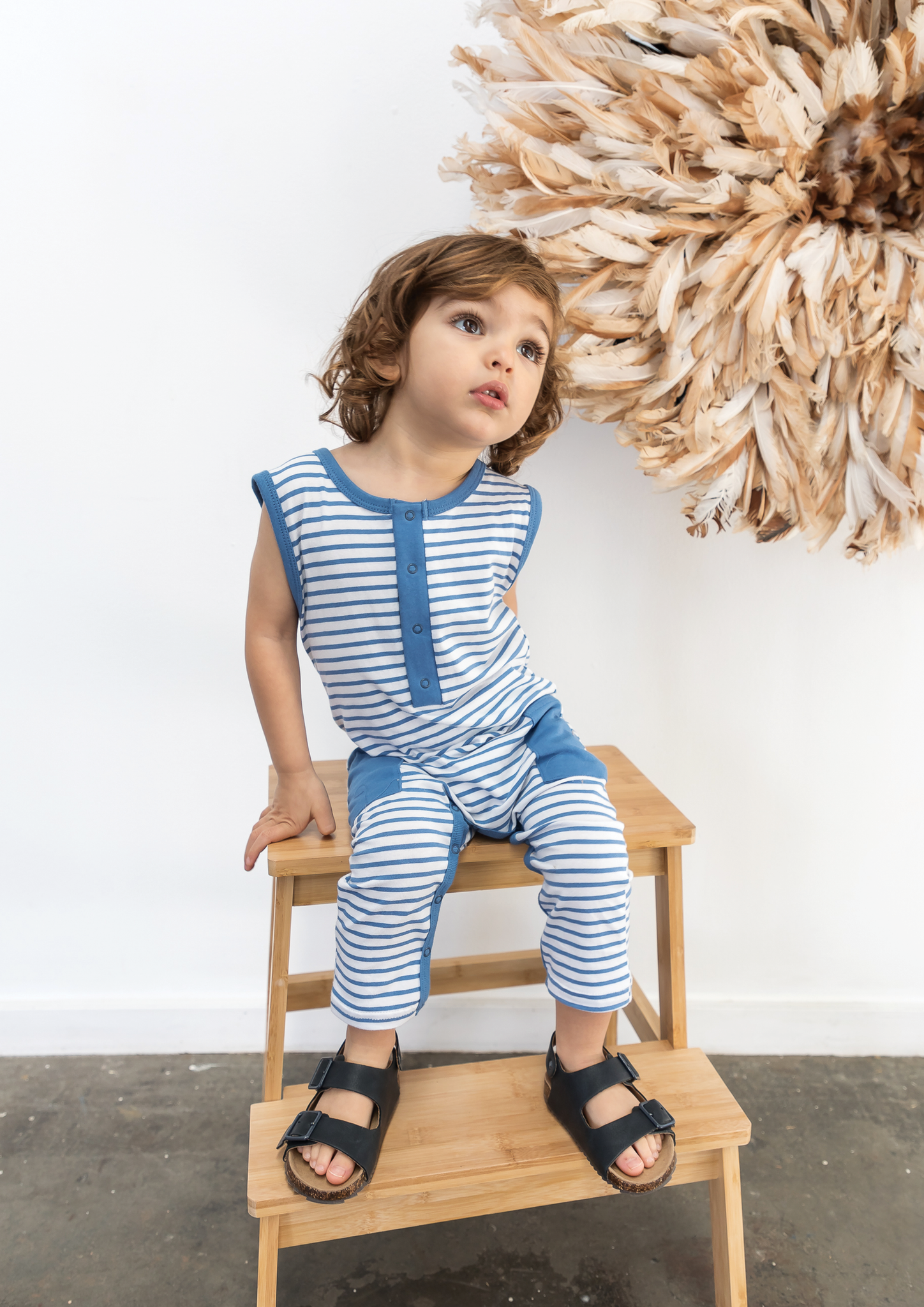 OCEAN STRIPE SLEEVELESS SUIT