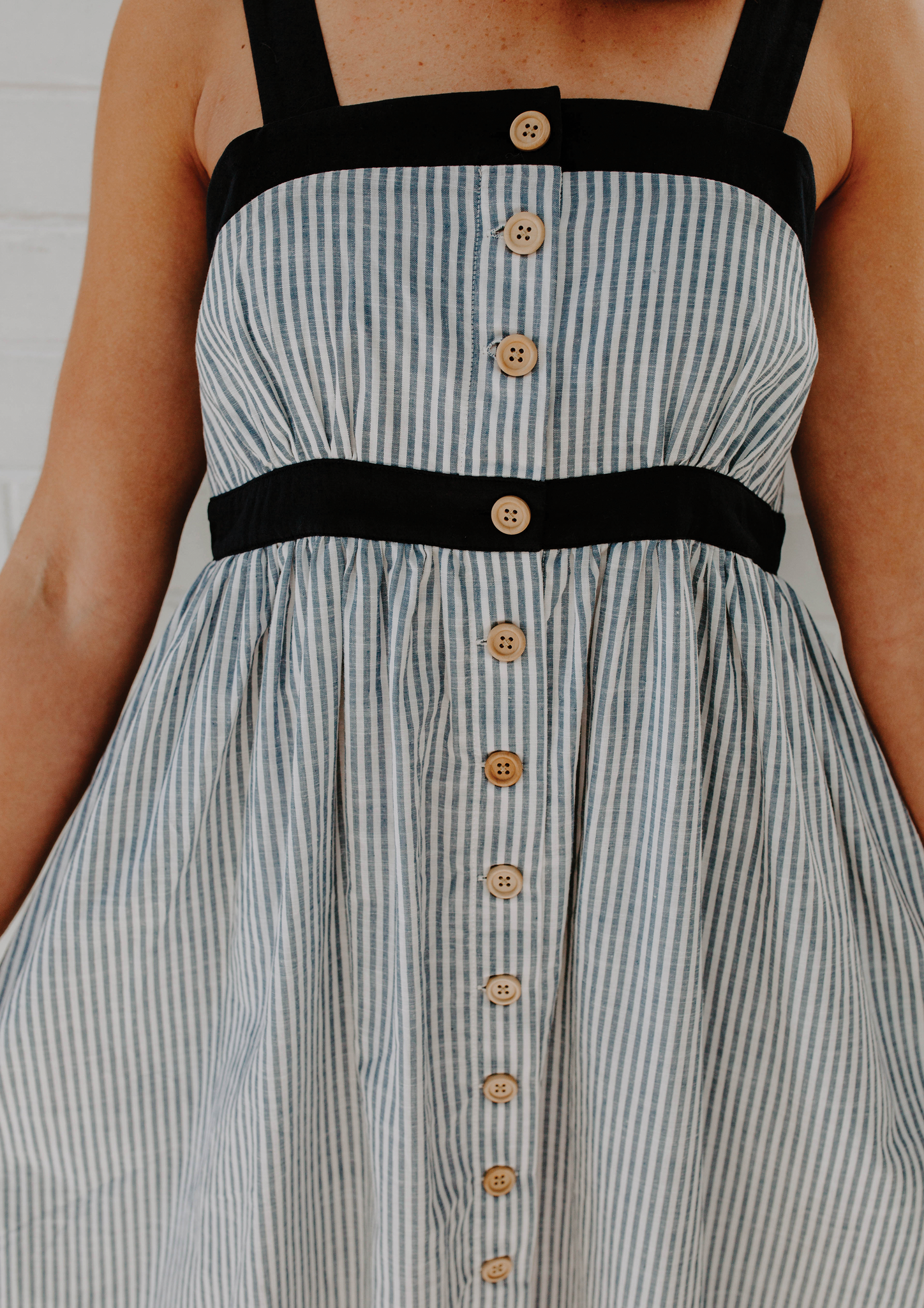 zoe dress navy stripe