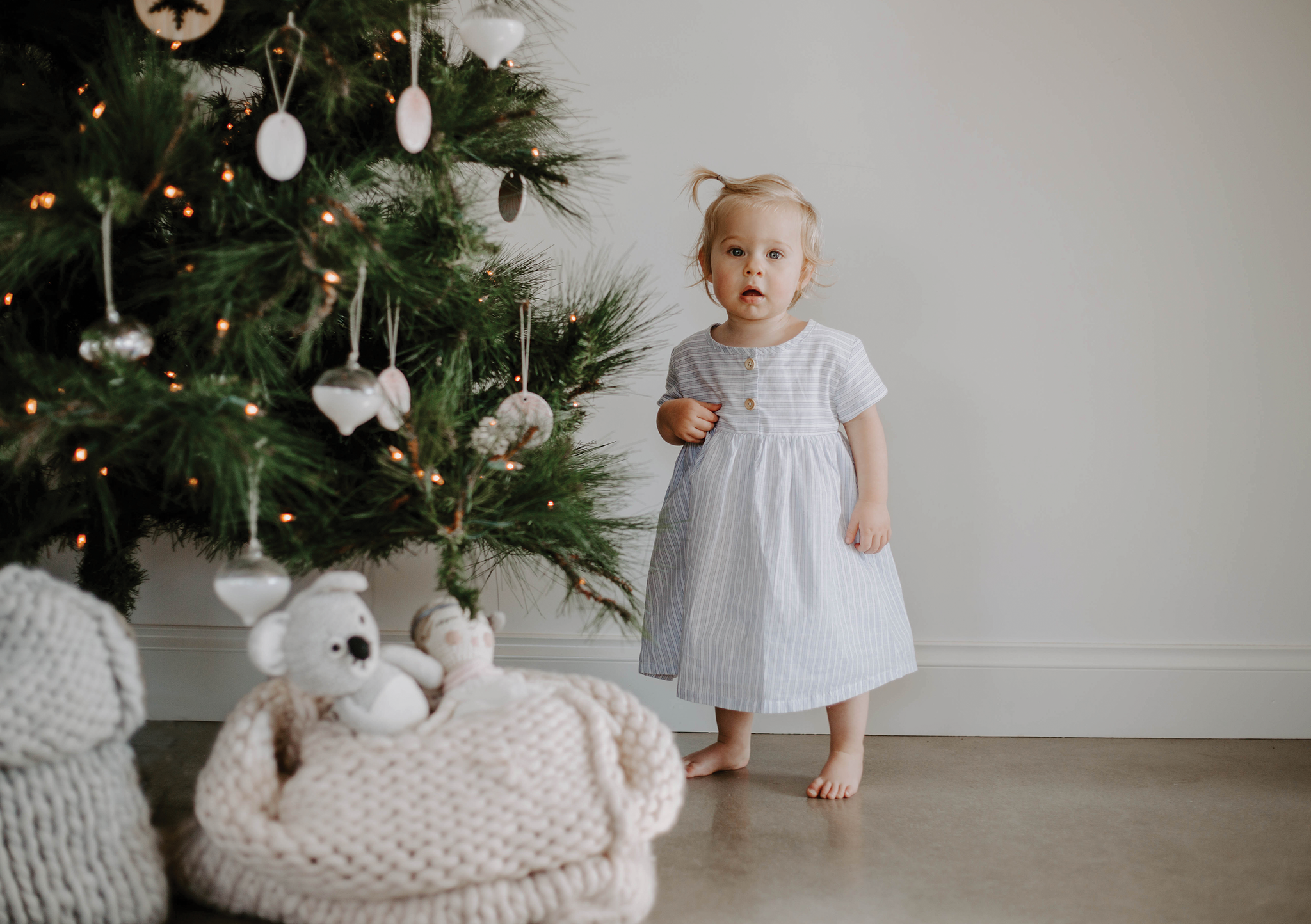 chambray stripe short sleeve dress