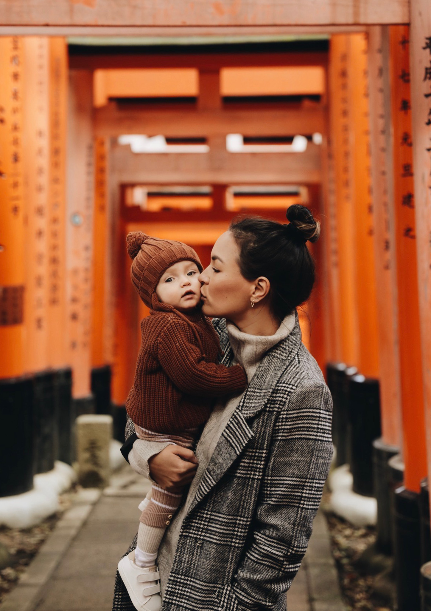 rust rib knit beanie