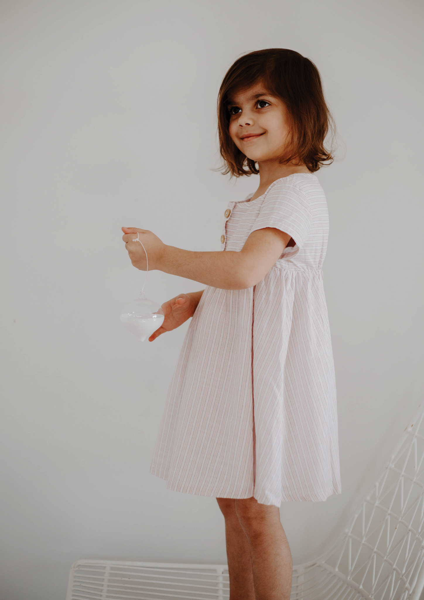 pink stripe short sleeve dress