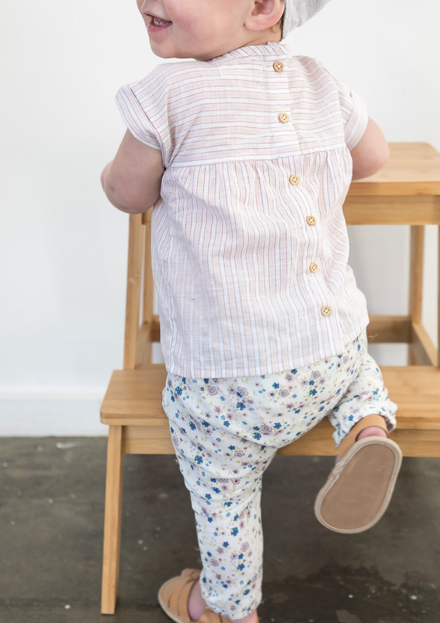 PINK STRIPE SHORT SLEEVE TOP