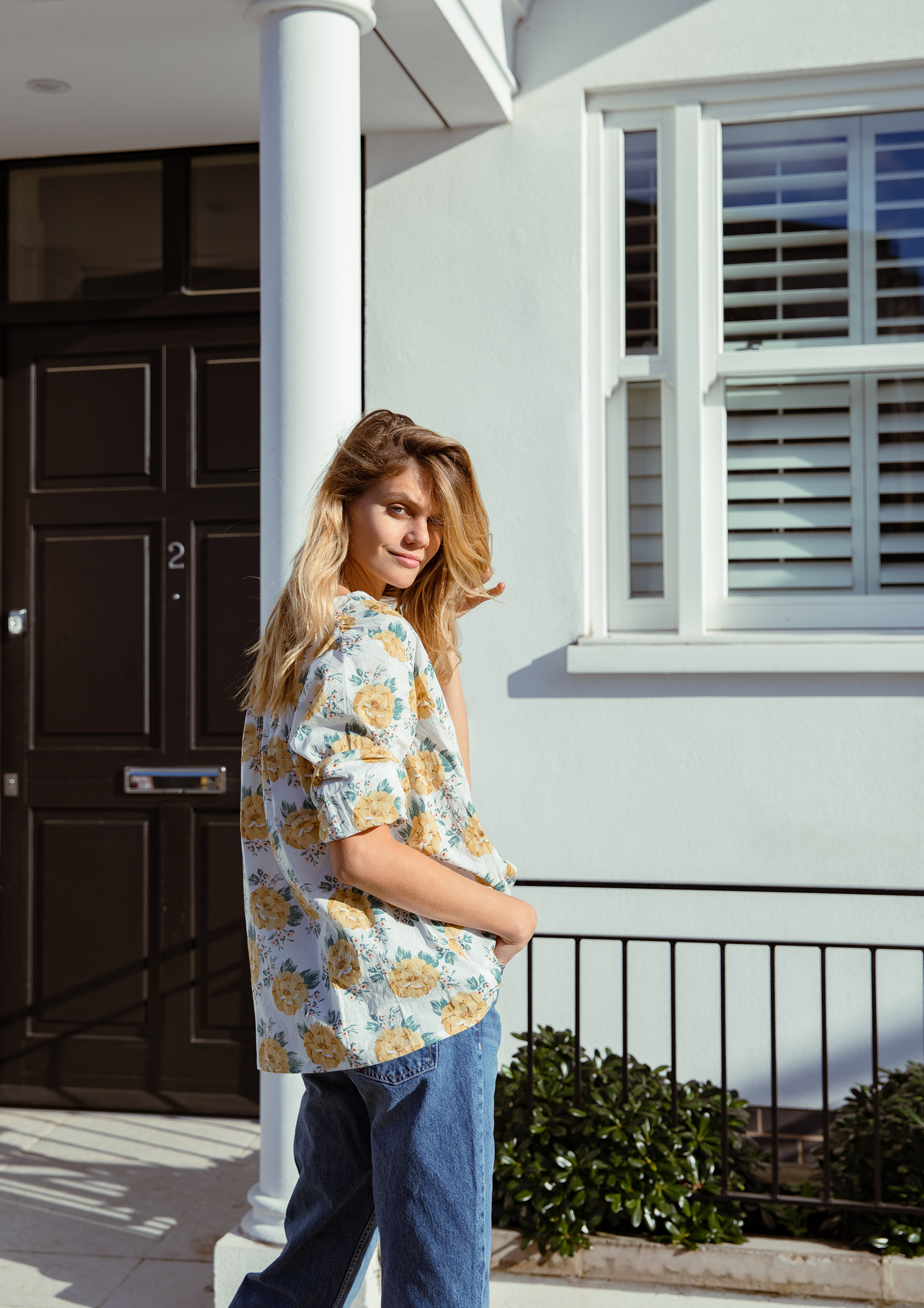 COURTNEY TOP MUSTARD FLORAL