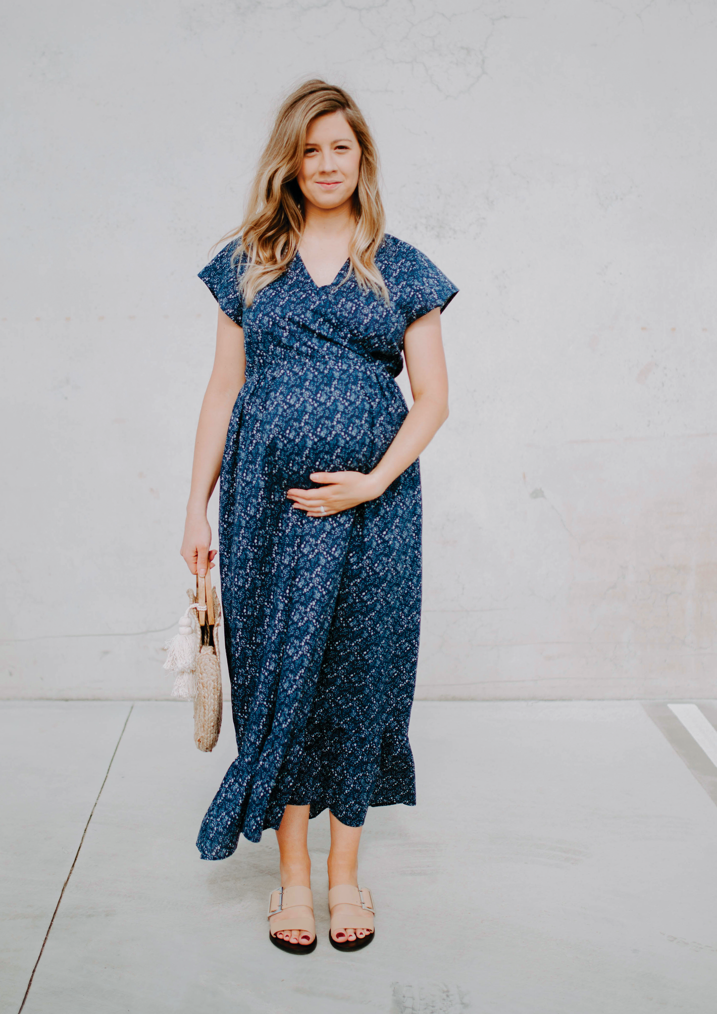 JESSICA DRESS NAVY LEAF PRINT