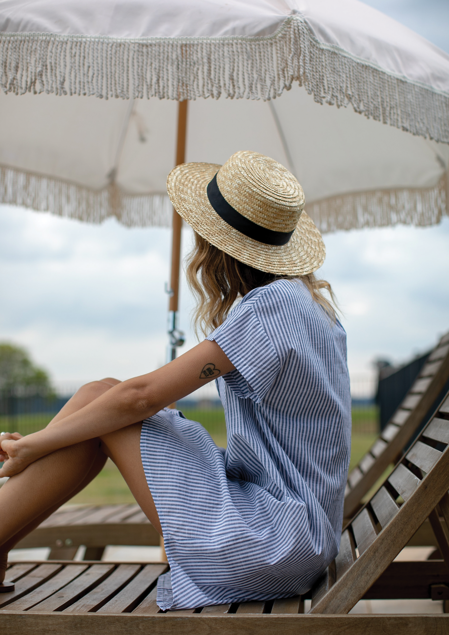 sophie dress navy stripe