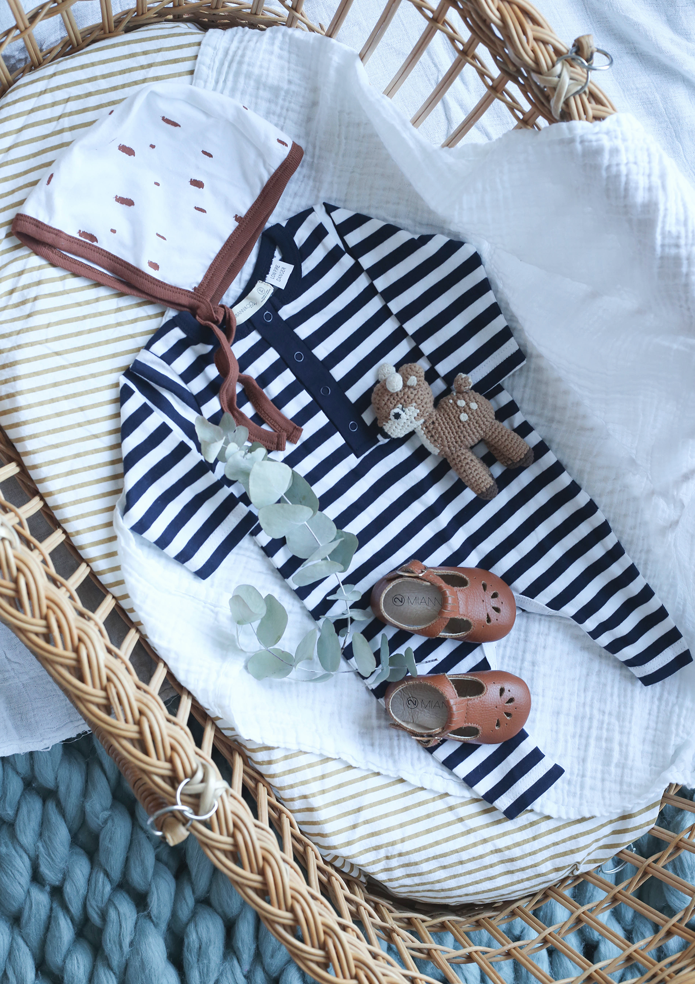 classic navy stripe baby suit