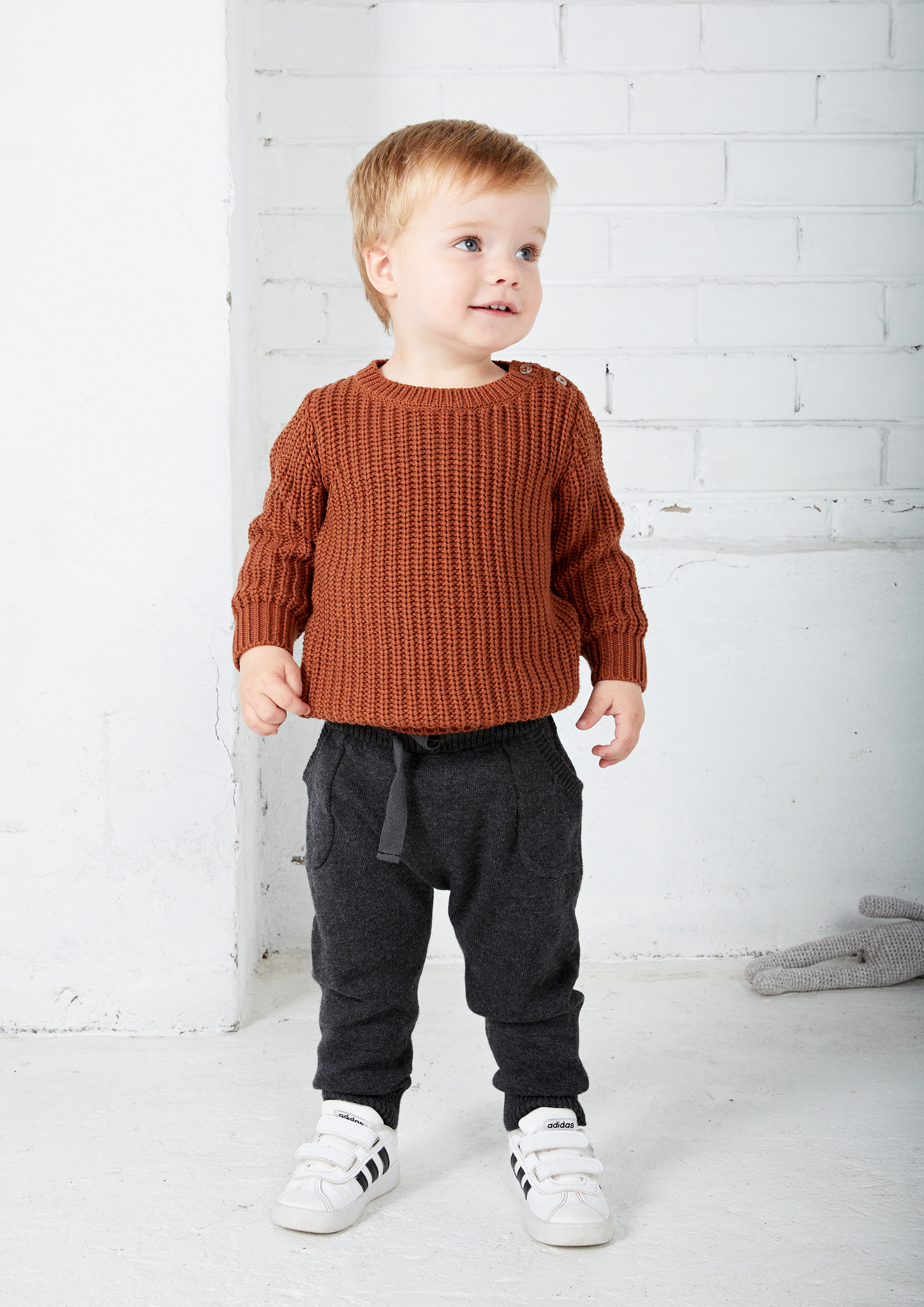 rust rib knit jumper