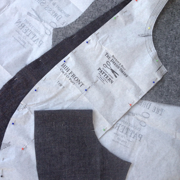 Merchant & Mills The Dress Shirt Pattern Pieces Cut Out