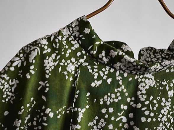 Nani Iro Lei Nani Green Cotton Sateen Fabric 2019 Collection