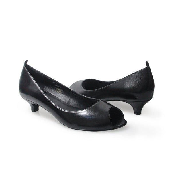 womens black peep toe shoes