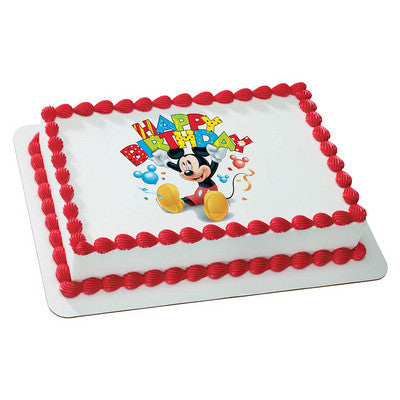 Large Disney World 'Happy Birthday' Badge mickey mouse cake NEW