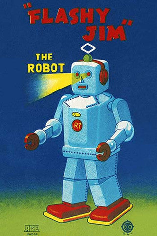 'Flashy Jim the Robot' vintage print - Man Cave Ideas