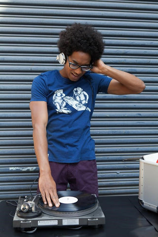 Chimp Dj's Men's Blue Ethical T-shirt