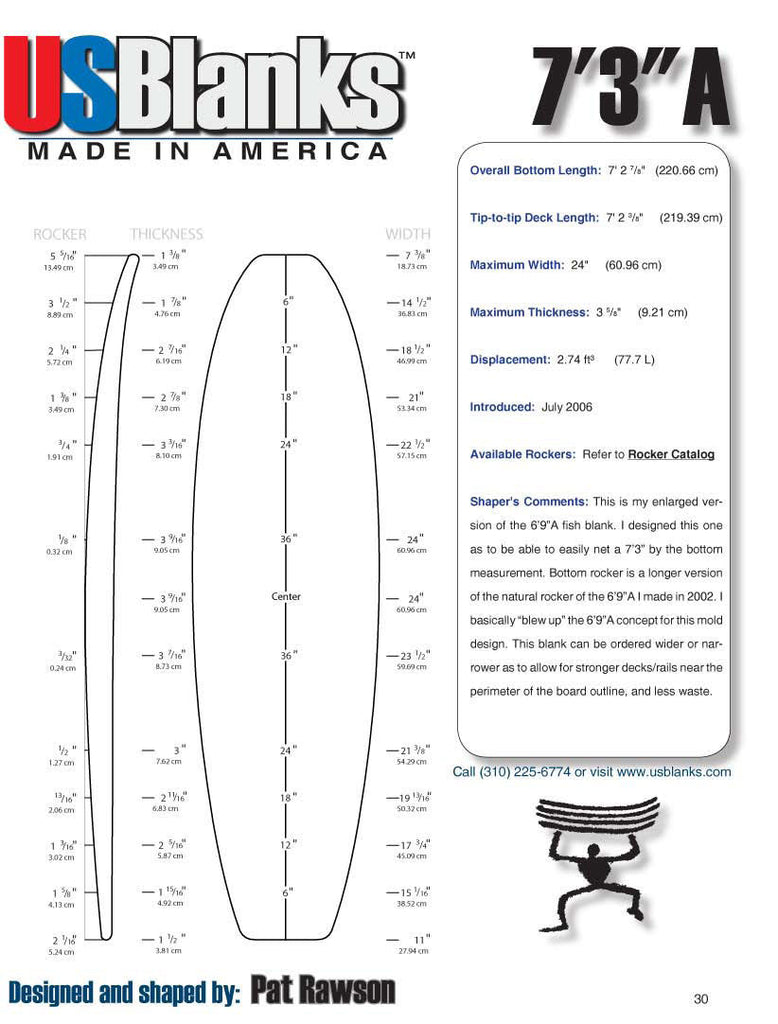 US Blanks 73A Surfboard Blank - Surfboard Shapers Supply Distributor