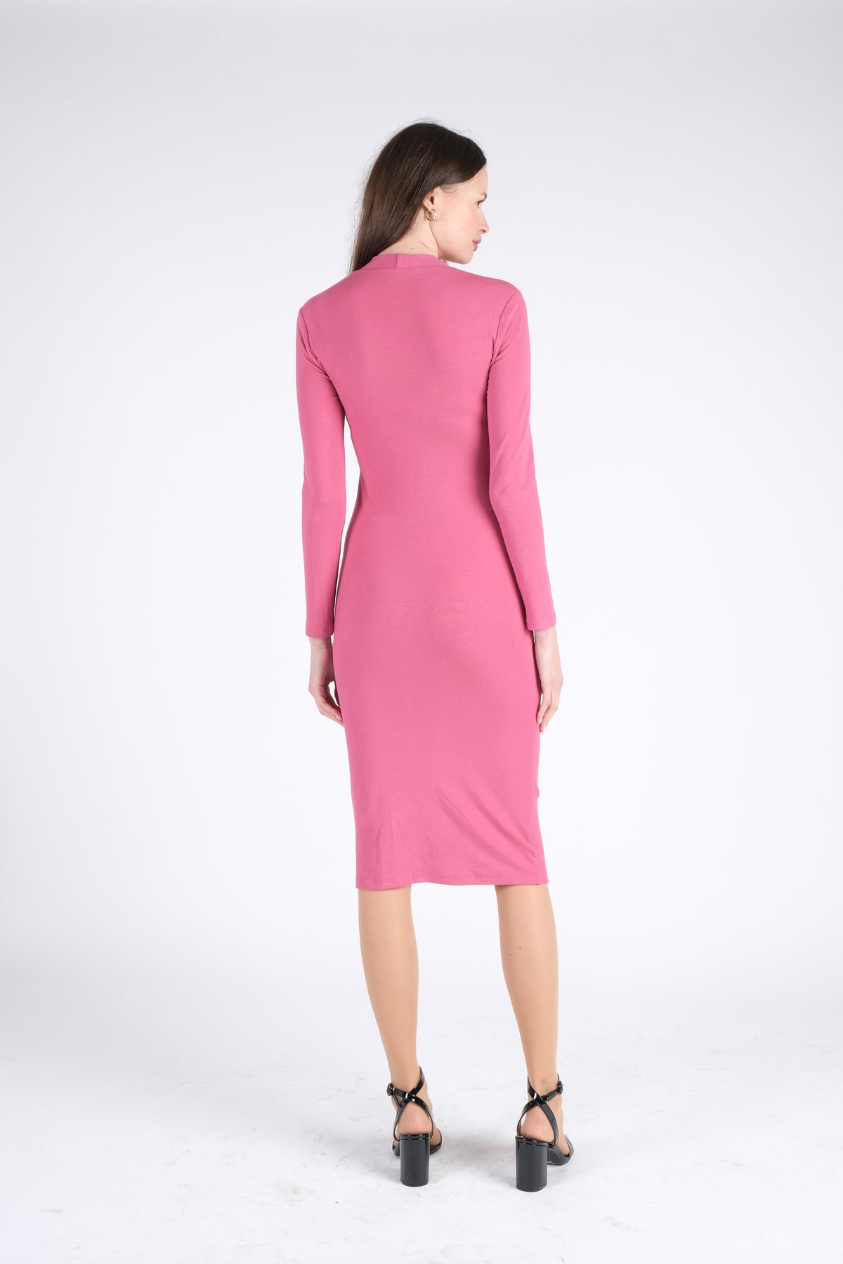 Tie Pink Midi Dress