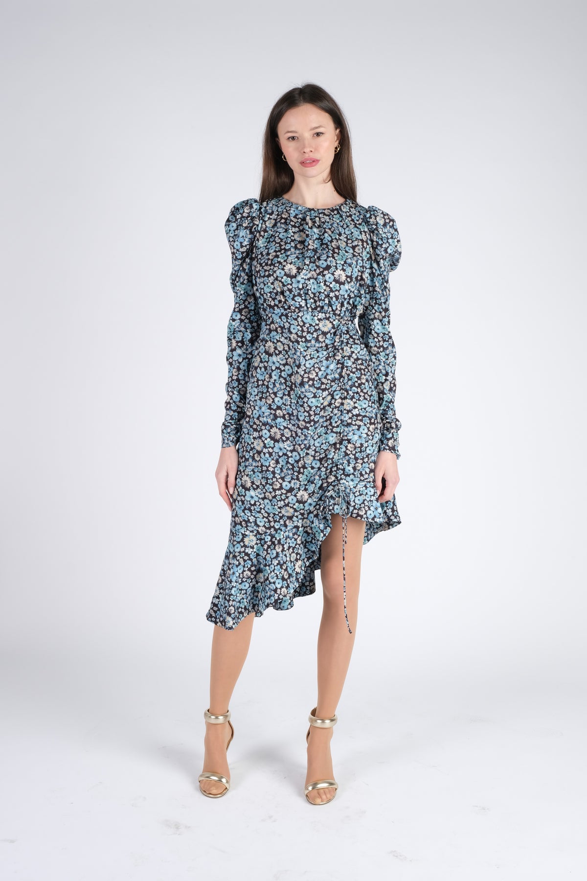 Midi Blue Floral Dress